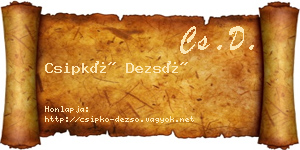 Csipkó Dezső névjegykártya
