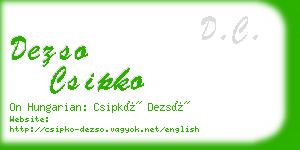 dezso csipko business card